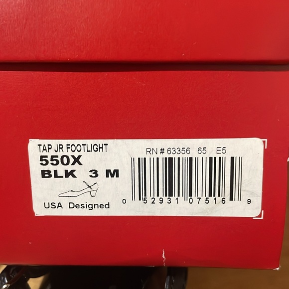 Capezio Shoes Tap Jr. Footlight 550X Black size 3M New in Box - Picture 5 of 5